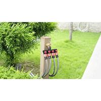 TOOLCRAFT 2302371 Kunststof 4-voudige splitser 26,44 mm (3/4) buitendraad, 33,25 mm (1) buitendraad Waterstop, Met reguleerventiel - thumbnail