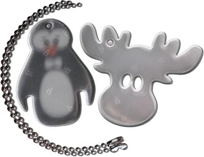 4-ACT reflex-aanhanger refl.tag pinguin+elk w.chain
