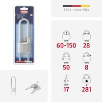 Hangslot - ABUS - 64TI/50HB60-150 B/DFNLI Titalium - Aluminium behuizing - Paracentrische sleutel - thumbnail