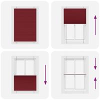 Pliss rolgordijn 100x100 cm stofbreedte 99,4cm bordeauxrood - thumbnail