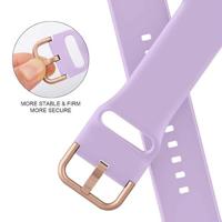 Soft siliconen bandje met gespsluiting - Lavendel - Geschikt voor Apple Watch 38mm / 40mm / 41mm / 42mm - thumbnail