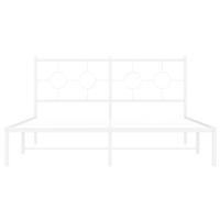 Bedframe met hoofdbord metaal wit 150x200 cm - thumbnail