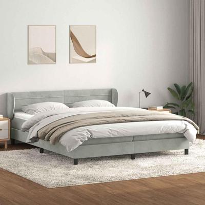 Boxspringbed met matrassen 180x220 cm fluweel lichtgrijs