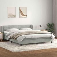 Boxspringbed met matrassen 180x220 cm fluweel lichtgrijs - thumbnail