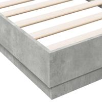 Bedframe bewerkt hout betongrijs 90x190 cm - thumbnail