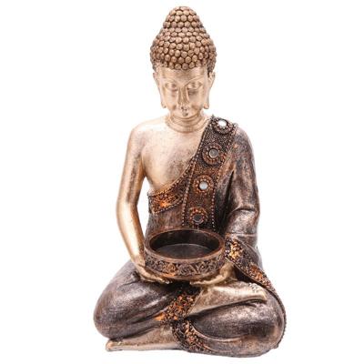 Theelichthouder Thaise Boeddha - 19 cm Theelichthouder Thaise Boeddha - 19 cm