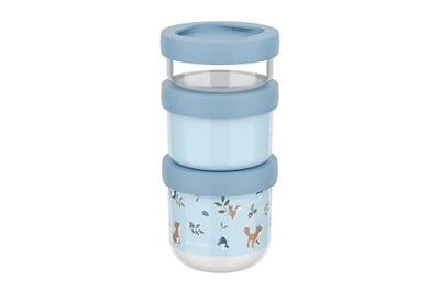 Mepal stapelbare snackbox stack mio 3-delig Little Dutch forest friends
