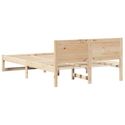 Bedframe met hoofdeinde Naturel 120 x 190 cm Massief grenenhout