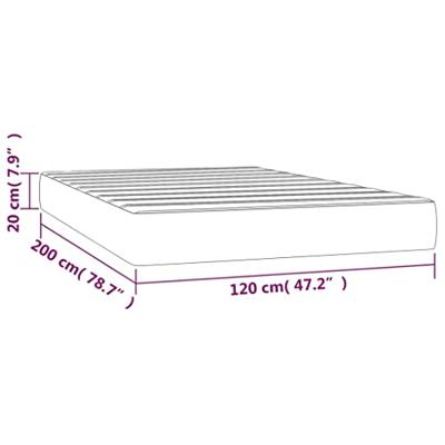 Pocketveringmatras medium 120x200x20 cm fluweel lichtgrijs