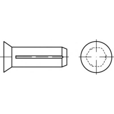 TOOLCRAFT TO-5439192 Verzonken groefpennen (Ø x l) 4 mm x 10 mm Staal 500 stuk(s)