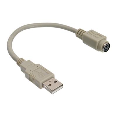 Intos USB adapterkabel USB PS/2 USB-A/stekker - mDIN6/bus 0,20 m