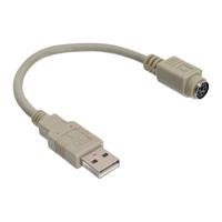 Intos USB adapterkabel USB PS/2 USB-A/stekker - mDIN6/bus 0,20 m - thumbnail