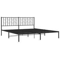 Bedframe met hoofdbord metaal zwart 180x200 cm - thumbnail
