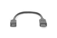 DIGITUS USB 2.0 adapterkabel - 0,1 m - USB C (St) naar USB Micro B (Bu) - 480 Mbit/s - USB-adapter - zwart - thumbnail