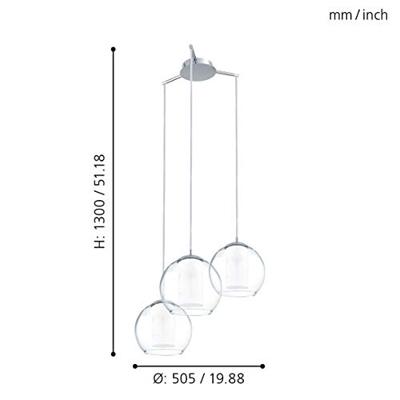 Eglo HanglampBolsano 3-lichts chroom - 92762