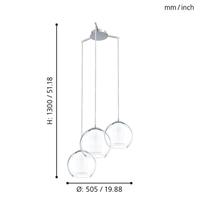 Eglo HanglampBolsano 3-lichts chroom - 92762 - thumbnail
