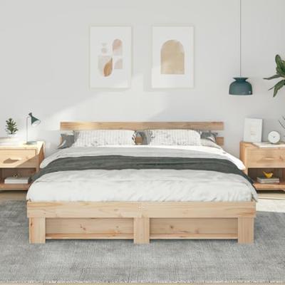 Bedframe met hoofdeinde Bruin 180 x 200 cm Massief grenenhout Bedframe met hoofdeinde Bruin 180 x 200 cm Massief grenenhout