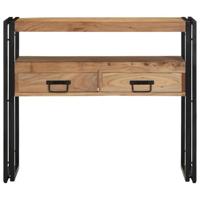 Wandtafel met lade Bruin 90 x 33 x 75 cm Massief acaciahout - thumbnail