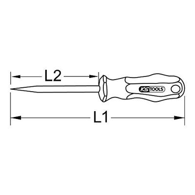 KS Tools 9632525 BRONZEPlus vierkant-priem, 100 mm (Ø x l) 5 mm x 180 mm