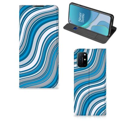 OnePlus 8T | Hoesje met Magneet | Waves Blue OnePlus 8T | Hoesje met Magneet | Waves Blue