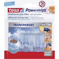 tesa POWERSTRIPS® Zelfklevende haak Large Transparant Inhoud: 2 stuk(s) - thumbnail