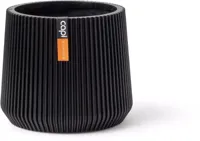 Capi nature groove sandbag bloempot 20x17 cm zwart - thumbnail
