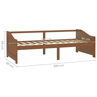 Bedbank 3-zits massief grenenhout honingbruin 90x200 cm