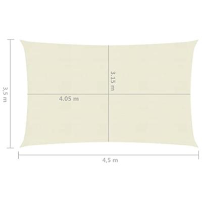 VidaXL Zonnezeil 160 g/m² 3,5x4,5 m hdpe crèmekleurig VidaXL Zonnezeil 160 g/m² 3,5x4,5 m hdpe crèmekleurig