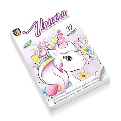 Creative Craft Group Glitter kleur- en stickerboek - eenhoorn