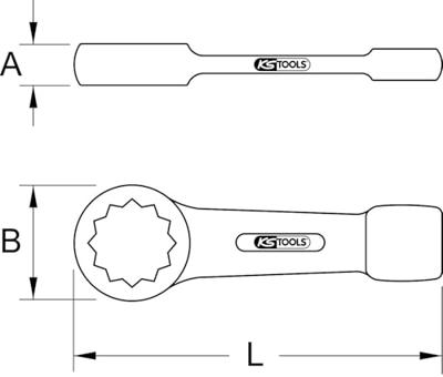 KS Tools 5172972 517.2972 Slagringsleutel Sleutelbreedte (inch) 2 3/4