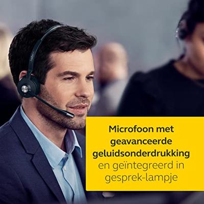 Jabra Engage 65 On-Ear Dect Mono Headset - Skype for Business gecertificeerde, draadloze hoofdtelefoon met ruisonderdrukking voor tafeltelefoons en softphones - zwart - EU-versie