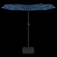 Parasol dubbel met LED's 316x240 cm azuurblauw - thumbnail