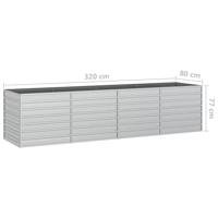 Plantenbak verhoogd 320x80x77 cm gegalvaniseerd staal zilver - thumbnail