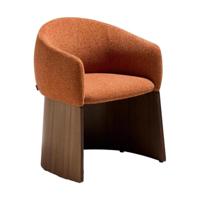 Kave Home Bosca eetkamerstoel chenille Terracotta walnoot - thumbnail