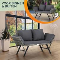 Solar tuinlamp wicker hoogte 50cm - thumbnail