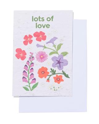 HEMA Wenskaart 'lots of love' met zaadjes