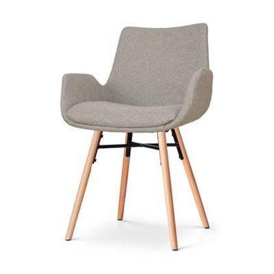 Nolon Nena-Eef Eetkamerstoel Warm Grijs - met Armleuning - Stof