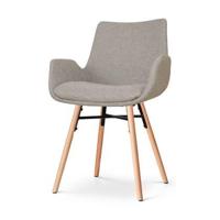 Nolon Nena-Eef Eetkamerstoel Warm Grijs - met Armleuning - Stof - thumbnail