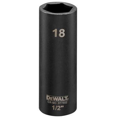 DeWalt Accessoires Impact dop 18mm 1/2" (Lang - 78mm) - DT7552-QZ