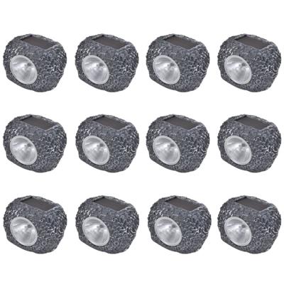 VidaXL Outdoor spotlight solar led 12 st steenvormig