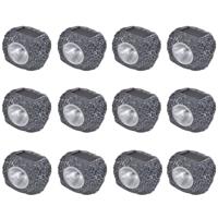 VidaXL Outdoor spotlight solar led 12 st steenvormig - thumbnail