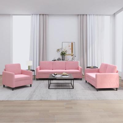 3-delige Loungeset fluweel roze