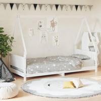 Kinderbedframe 90x200 cm massief grenenhout wit - thumbnail