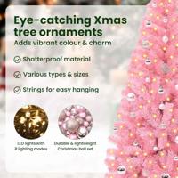 VidaXL Kerstboom met 150 led met standaard roze 150 cm pvc - thumbnail
