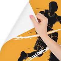 Fotobehang - Dribbelende Basketbal Speler, 11 maten, premium print, incl behanglijm - thumbnail