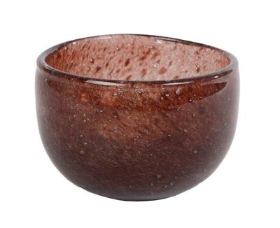 Theelichthouder bruin glas l9b9h7 cm Van Manen - Van manen