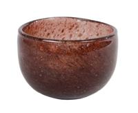 Theelichthouder bruin glas l9b9h7 cm Van Manen - Van manen - thumbnail