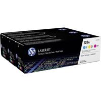 HP 128A originele cyaan/magenta/gele LaserJet tonercartridge, 3-pack - thumbnail