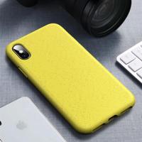 Starry Series schokbestendig stro materiaal + TPU beschermhoes voor iPhone XS Max (geel) - thumbnail
