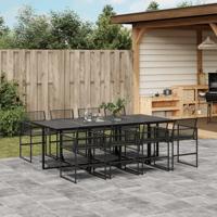 9-delige Tuinset poly rattan zwart - thumbnail